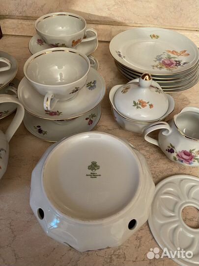 Сервиз чайный ГДР Мейсенский букет