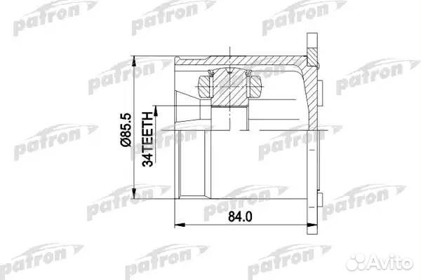 Шрус внутренний 34*85 Audi A4 01, Seat Alhambra 00