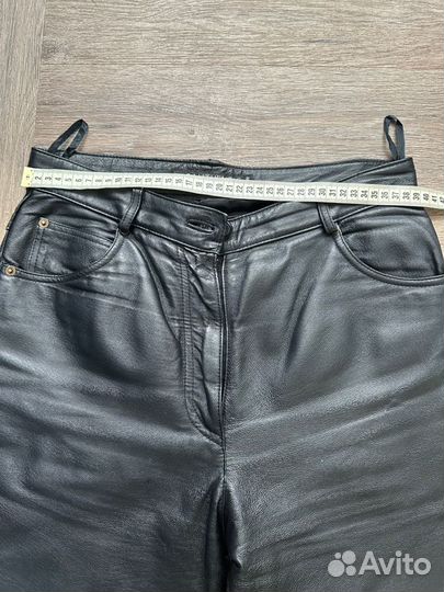 Кожаные брюки женские 48