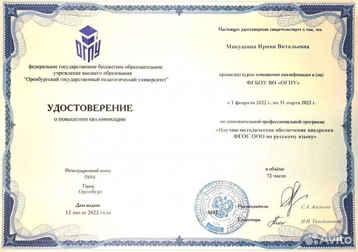 Репетитор по русскому языку