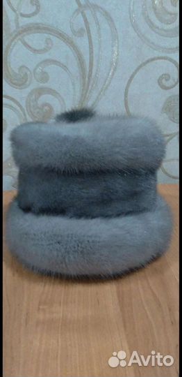 Шапка голубая норка