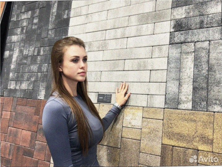 Тротуарная плитка брусчатка 100.200.40 серая