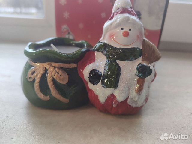 Подсвечник новогодний снеговик