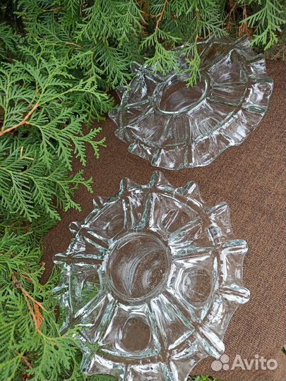 Подсвечник ледяное стекло Финляндия