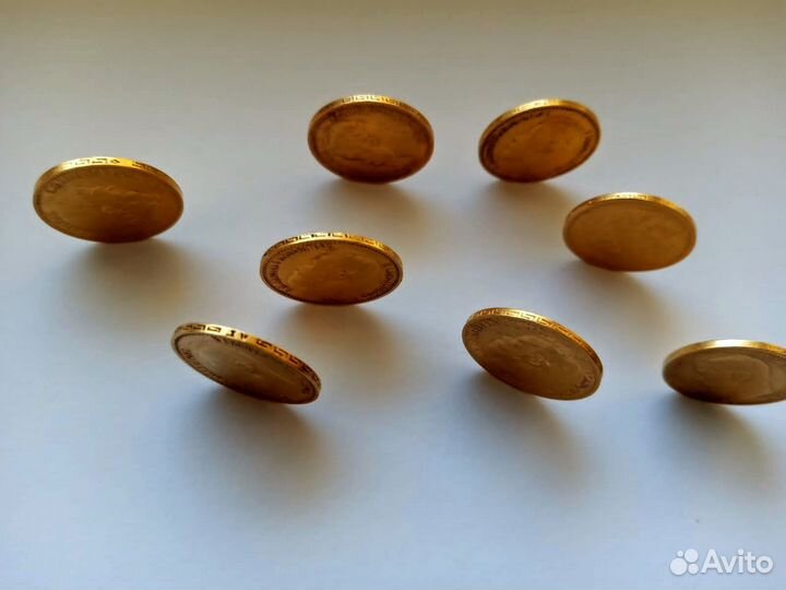 Золотая монета Пять рубл Николая 2