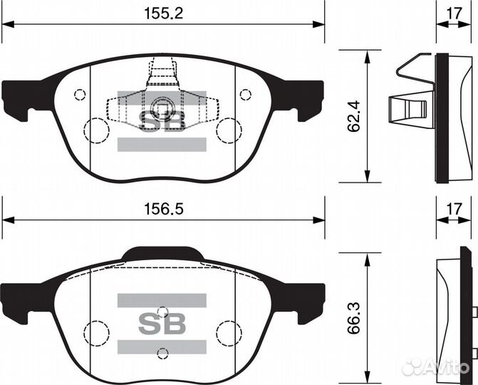 Колодки тормозные передние ford: focus C-MAX 03-07, focus 04-07 \ mazda: 3 03-09, 5 05-07 \ volvo: C