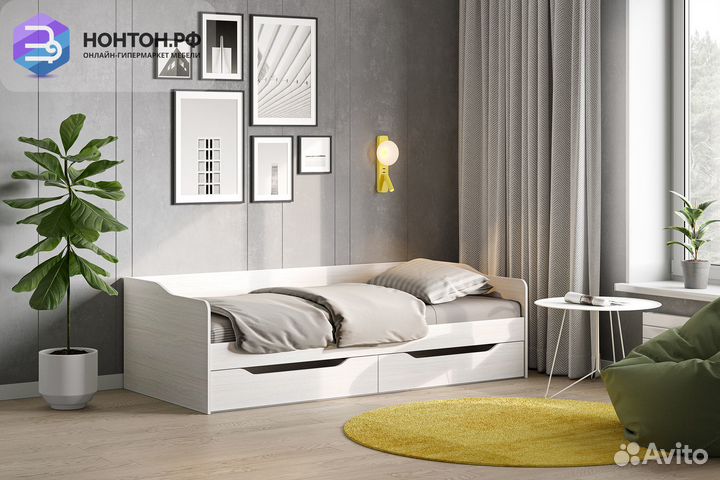 Кровать Флай ясень анкор светлый