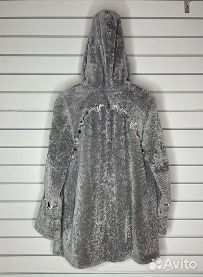 Шуба мутоновая с капюшоном новая 54