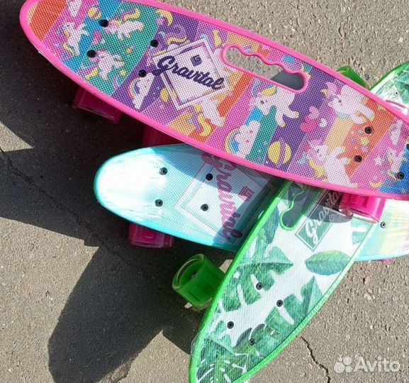 Скейтборд детский penny, пластиковый скейт