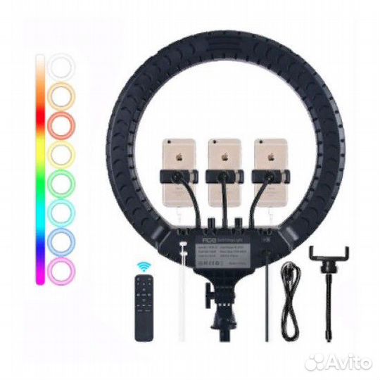 Светодиодная кольцевая лампа RGB LED MJ18 45 см