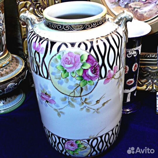 Ваза.Noritake.Япония.Старинная.Рукописная.Фарфор