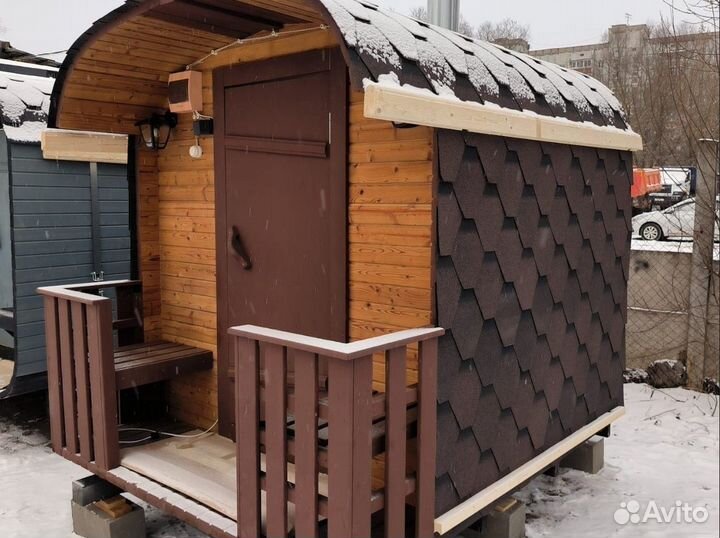 Баня бочка Квадро 2 метра В Наличии