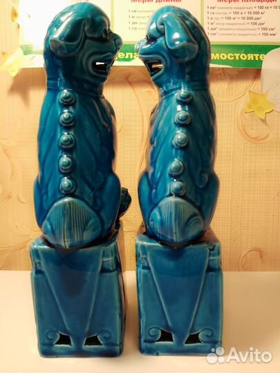 Парные статуэтки Собаки Фу, Китай, глазурь