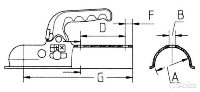 Замковое устройство прицепа d50 1400/100 кг K 14