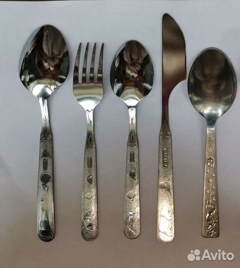 Вилка детская петушок ложка олимпийский мишка СССР