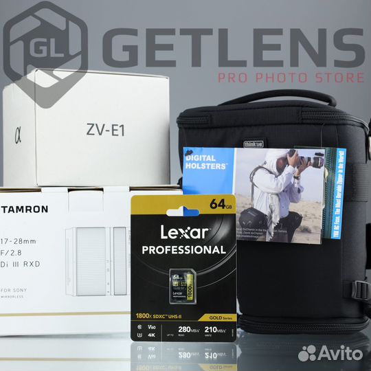 Sony ZV-E1 + Tamron 17-28 + Lexar 64 + Holster