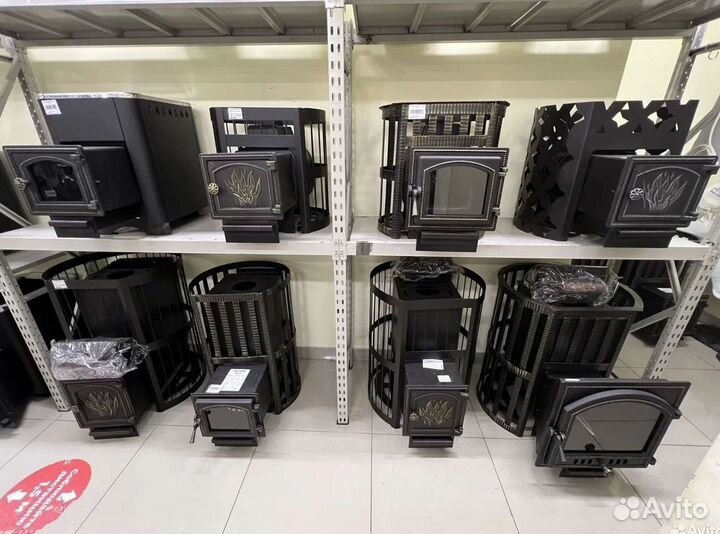 Печи для бани чугунные стальные до 40 м3