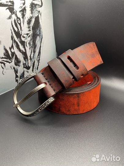 Ремень кожаный, ручная работа