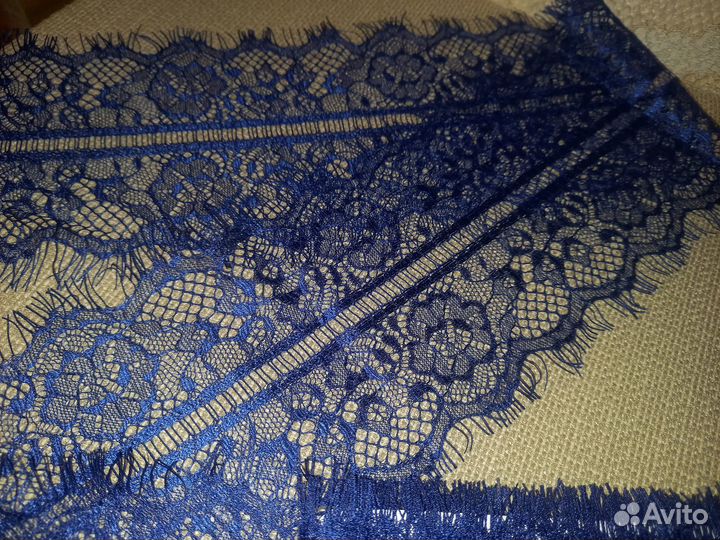 Кружево реснички, 120 мм длина 3,10см, цвет синий