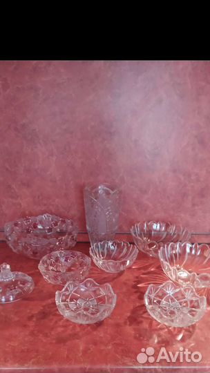 Хрусталь, салатники, ваза, сахарница