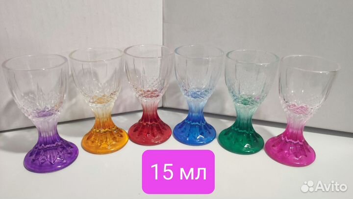 Рюмки, стопки цветные 15,20 мл