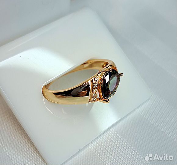 Комплект серьги и кольцо покрытие золото