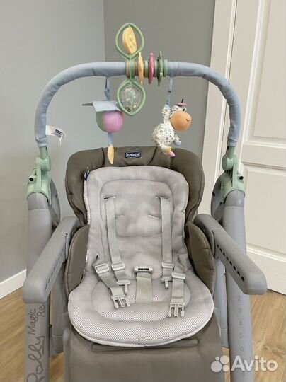 Стульчик для кормления chicco polly magic шезлонг