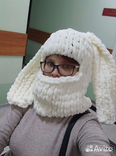 Шапка шлем балаклава заяц новая