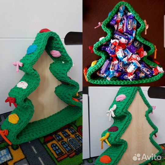 Трикотажная корзина Новогодняя Ёлочка