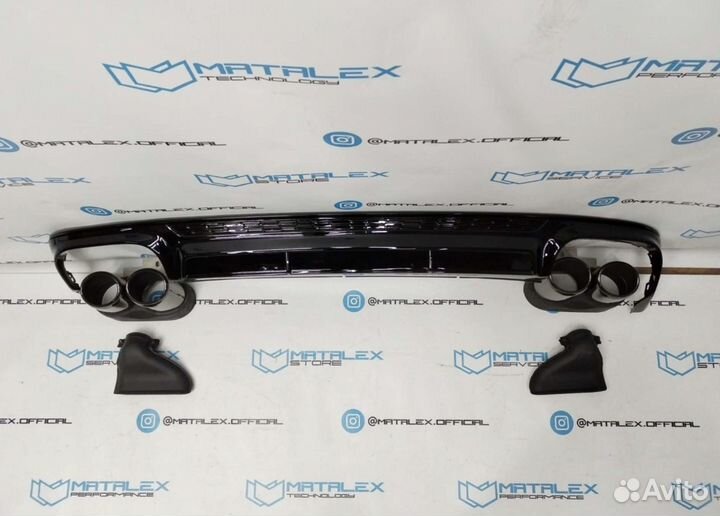 Диффузор с насадками Audi A6 C8 style S6