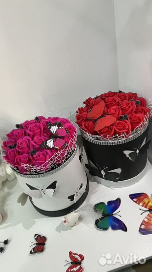 Букет из мыльных роз