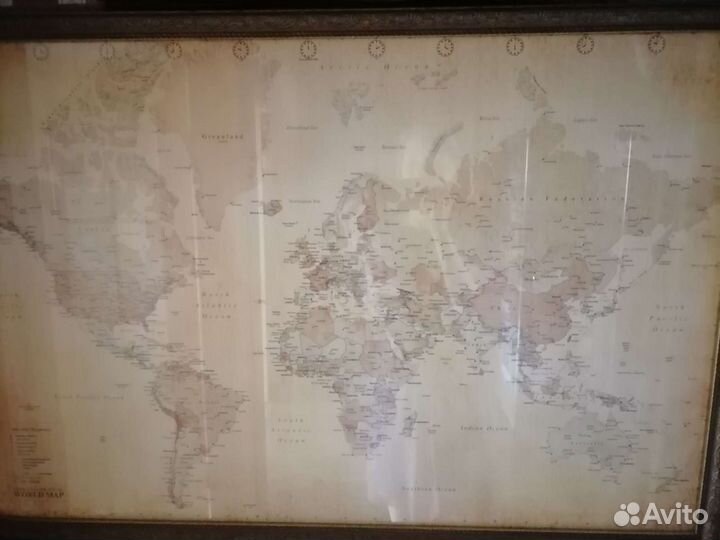 Карта 70 на 100 см багет стекло