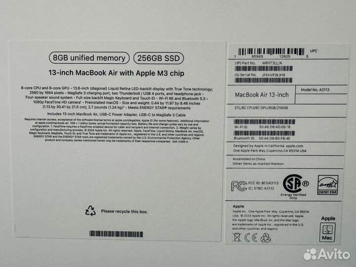 Apple macbook air 13 2024 m3 256 starlight