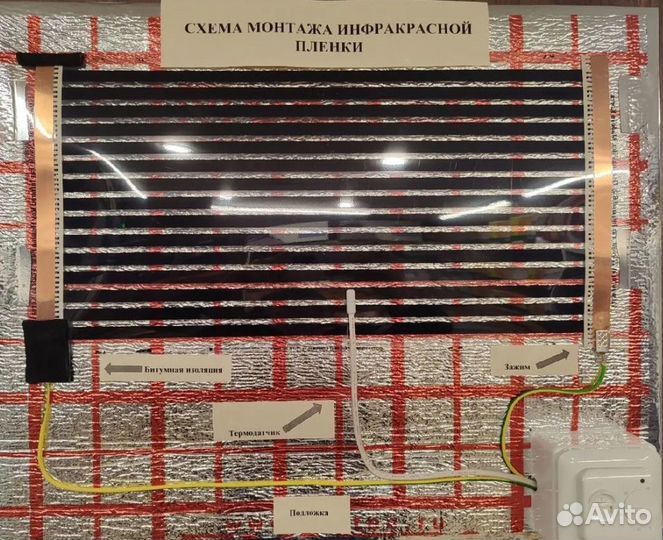 Инфракрасный теплый пол 50 см, 80 см и 100см