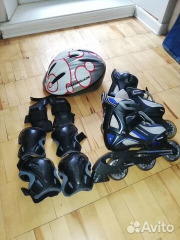Ролики rollerblade детские б/у + защита и шлем