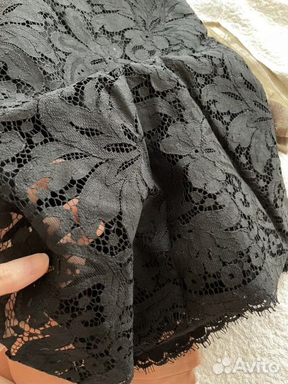 Ткань Черное кружево D&G 1,3 метра, ширина 150