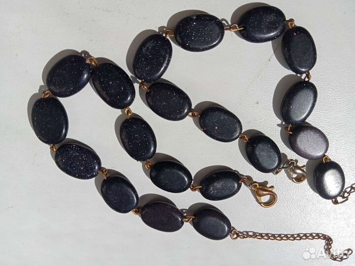 Комплект из синего авантюрина