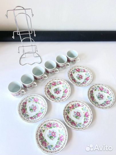 Сервиз кофейный на 6 персон, чашки и блюдца