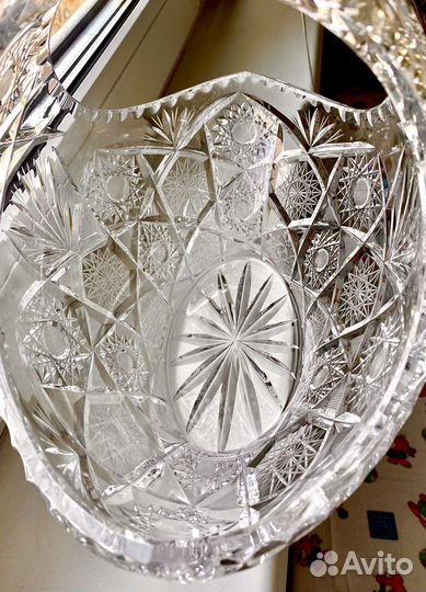 Хрустальная ваза корзина h 25 Богемия