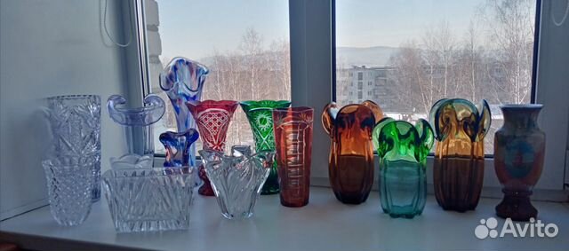 Коллекция ваз из стекла, хрусталя, керамики