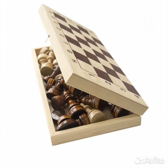 Шахматы обиходные в деревянной доске