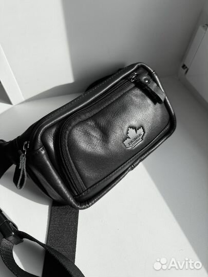 Сумка мужская натуральная кожа бананка