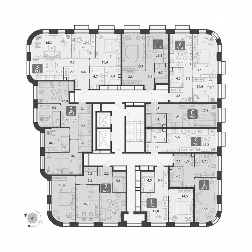 Квартира-студия, 29 м², 2/15 эт.