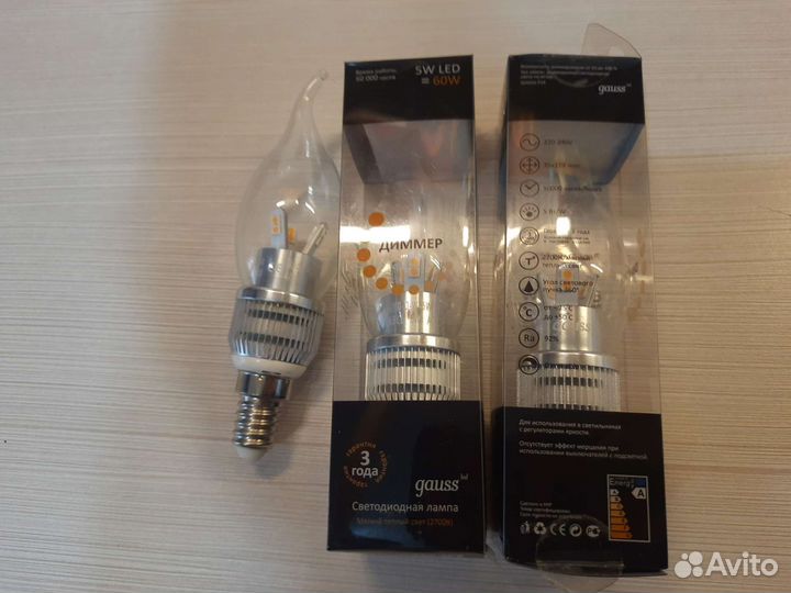 Светодиодные лампы с диммером gauss e14