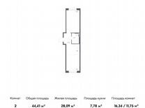 1-к. квартира, 44,4 м², 1/8 эт.