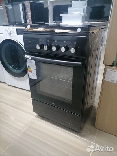 Газовая плита новая комбинированная электро черная