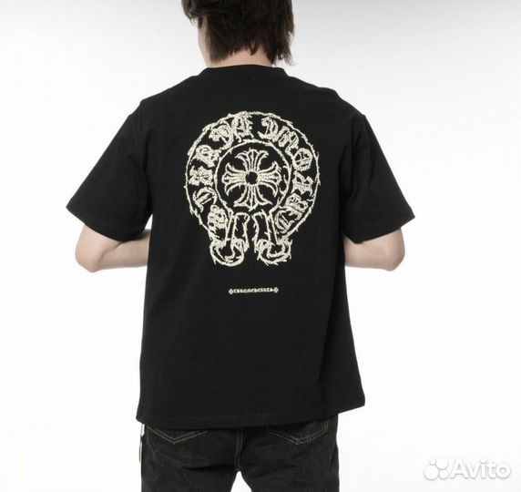 Футболка Chrome hearts хлопковая с вышивкой