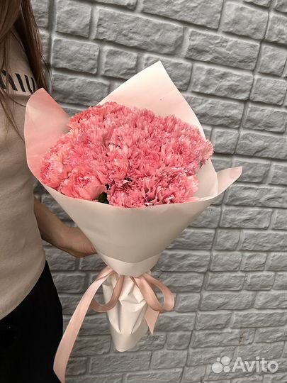 Букет из розовых диантусов