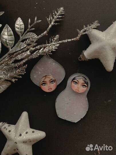 Елочные игрушки из эпоксидной смолы