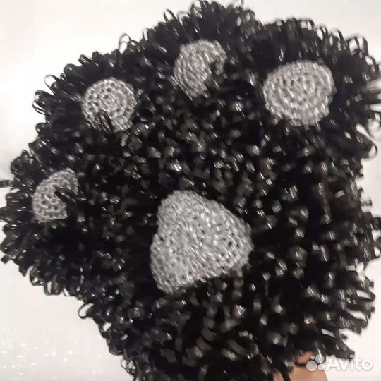 Мочалка-варежка,кошачья лапка